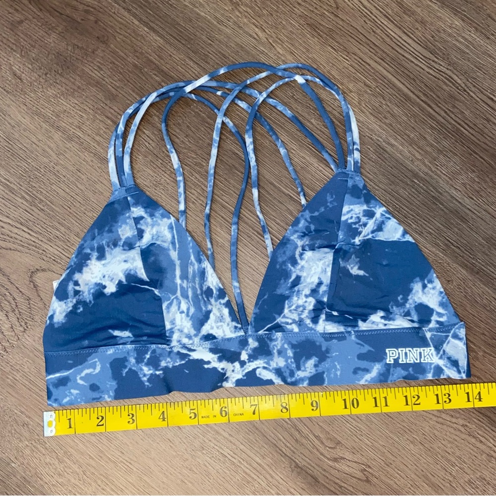 Pink Victoria Secret Strappy Blue Tie Dye Bralette
